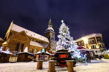 Christmas time in Old Riga, Latvia clipart