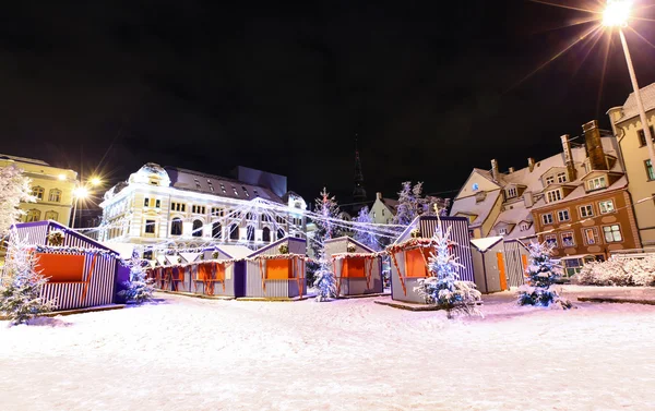 Night view at Riga, Latvia in Christmas time — Stock Photo, Image