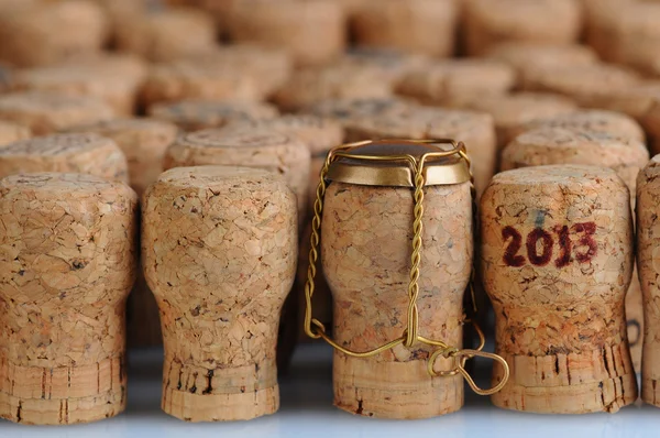 Champagne Corks With 2013 Date — Stock Photo, Image