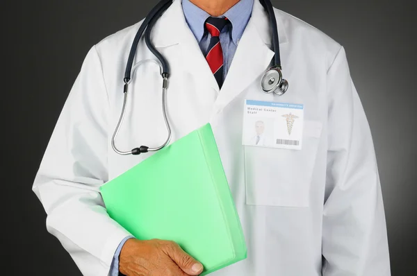 Closeup Doctor with Files — Stock Photo, Image