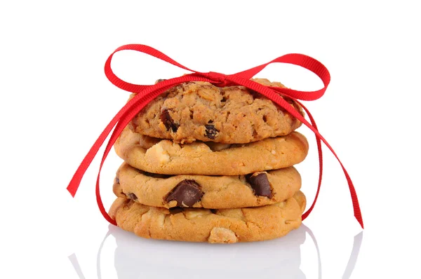 Cookies gebonden met een rood lint — Stockfoto