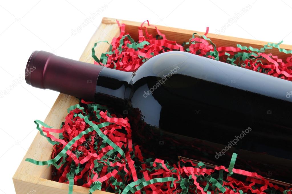 Wine Bottle Packed for Christmas