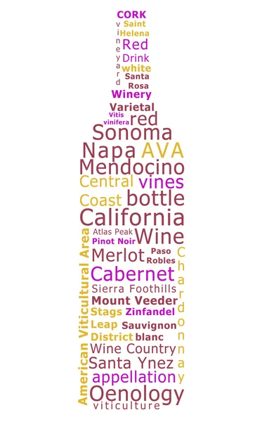 Califórnia Wine Word Cloud — Fotografia de Stock