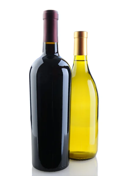 Şişe şarap Chardonnay ve cabernet — Stok fotoğraf