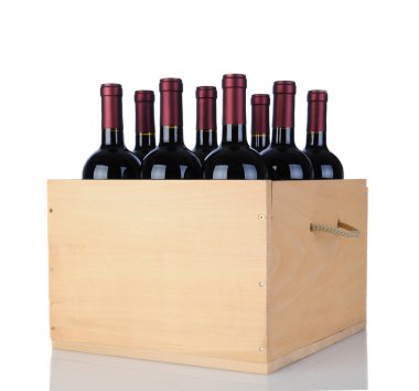 Cabernet Wine Bottles in Wood Crate clipart
