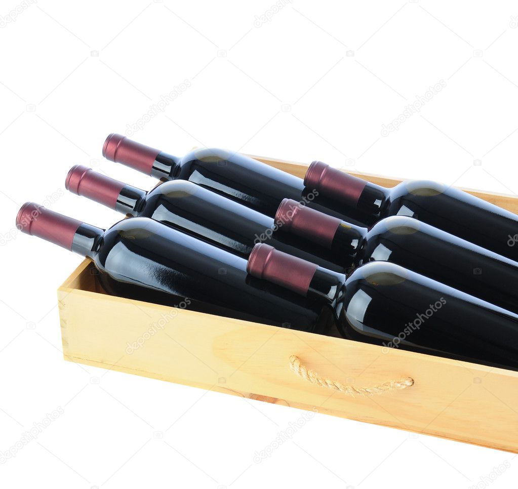 Wine Bottles in Wood Crate