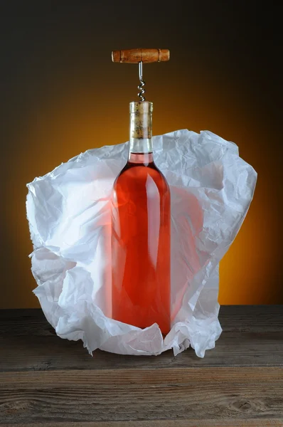 Blush Wine Bottle Still Life — Stock Photo, Image