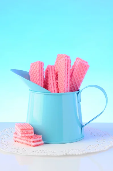 Biscotti di wafer di zucchero rosa — Foto Stock