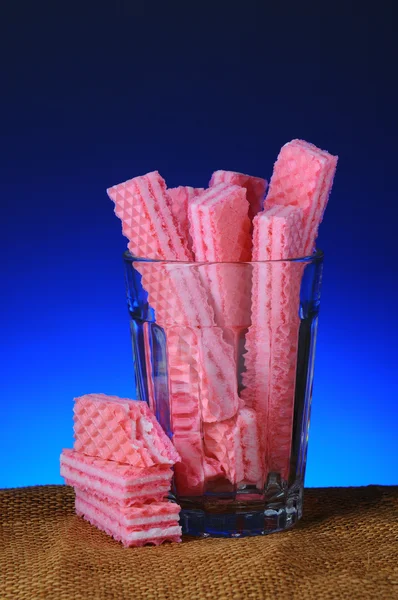 Bolachas de açúcar rosa Wafer — Fotografia de Stock