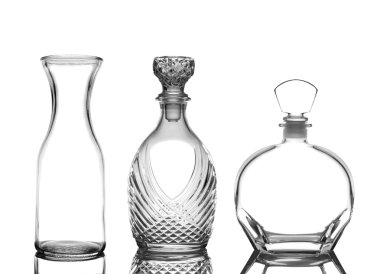 Decanters on White with Reflection clipart