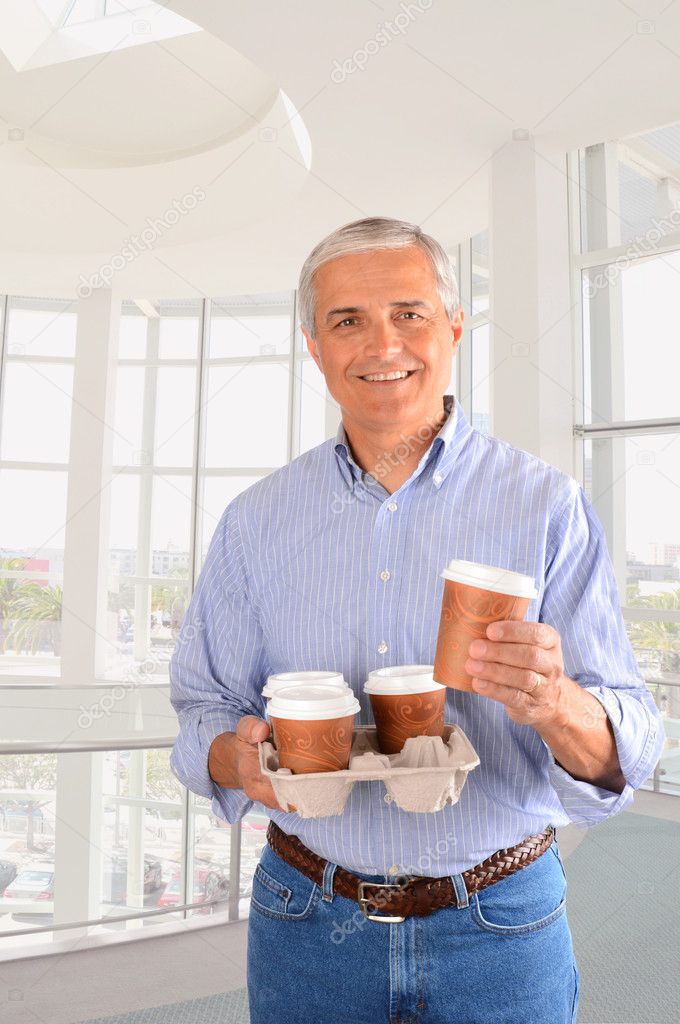 Businessman with Coffee Tray