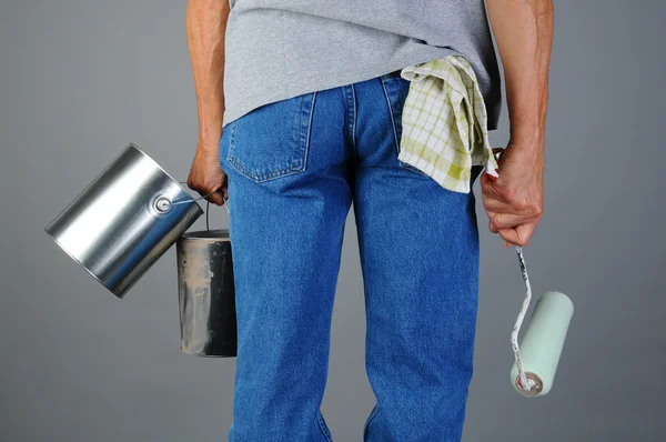 Painter Seen from Behind — Stock Photo, Image