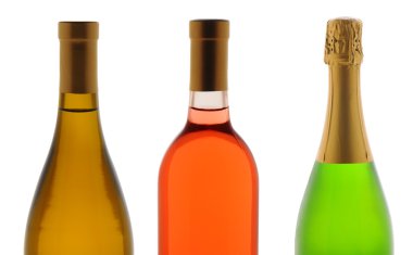 closeup üç winebottles