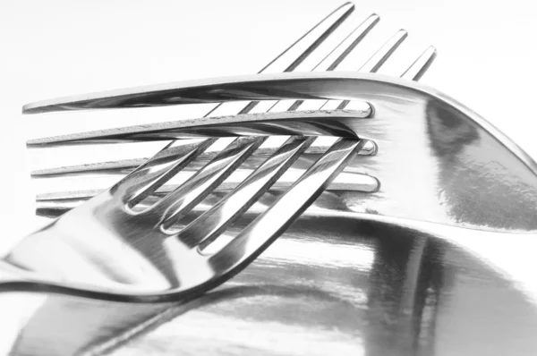 Two Intertwined Forks — Stock Photo, Image