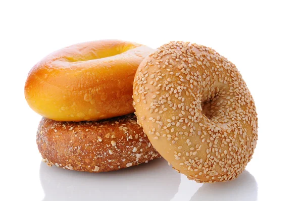 Tres Bagels surtidos — Foto de Stock