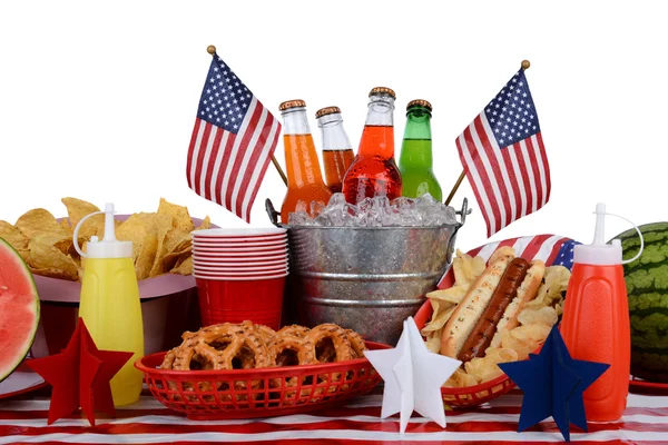 Picnic Table Fourth of July Theme — Stock Photo, Image