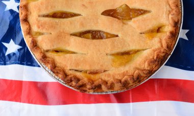 pasta üzerine Amerikan bayrağı masa örtüsü