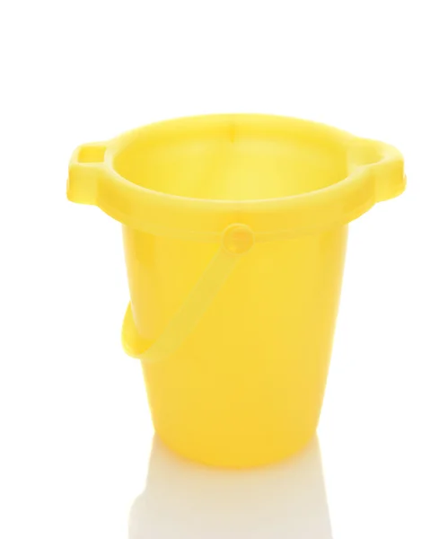 Yellow Sand Bucket on White — Stock Photo, Image