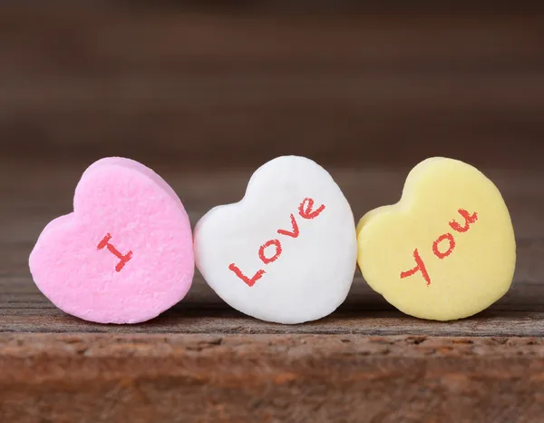 Ti amo su Candy Hearts — Foto Stock