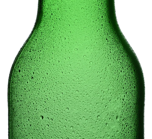 Closeup groene fles met condensatie — Stockfoto