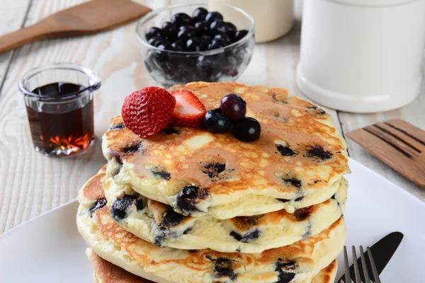Blueberry Pancake Closeup — Stock Image Blueberry Pancake Closeup Royalty Free Stock Images