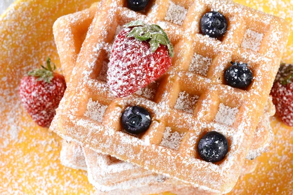 Waffles frutado closeup — Fotografia de Stock