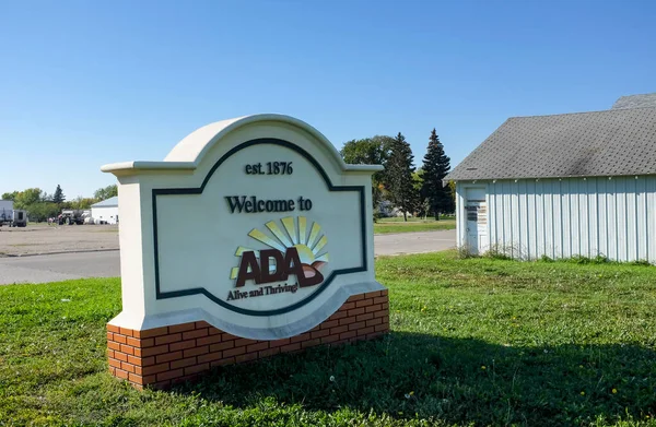 Ada Minnesota Oct 2021 Welcome Ada Sign Town Limits — Stock Photo, Image