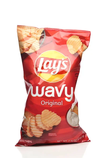 Irvine California Jan 2022 Bag Lays Wavy Original Potato Chips — стокове фото