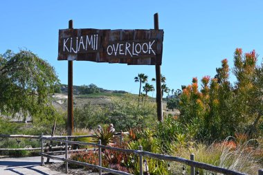 ESCONDIDO, CALIFORNIA - 9 FEB 2022:  The Kijamii Overlook provides panoramic views of the San Diego Zoo Safari Park clipart