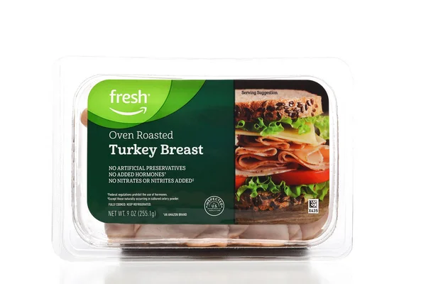 Irvine California Feb 2022 アマゾン新鮮なオーブンローストトルコのパッケージ胸肉ランチ肉 — ストック写真