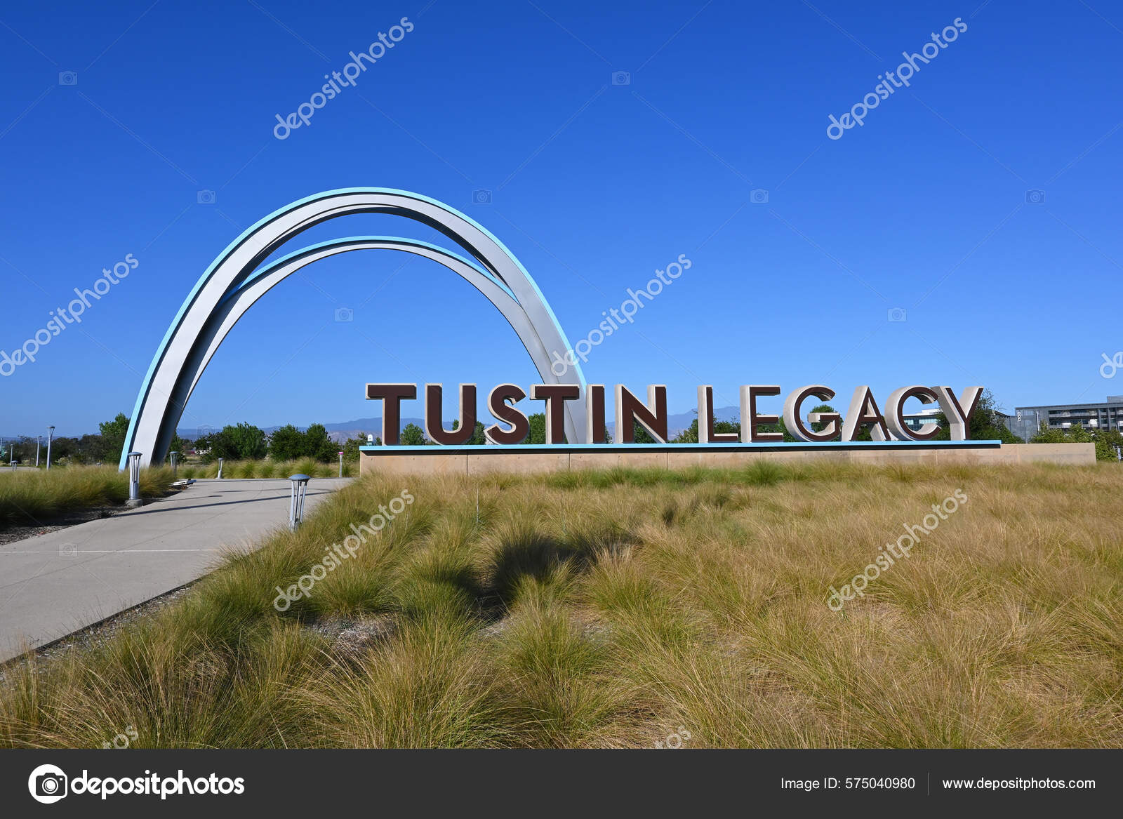 Tustin California June 2022 Arch Tustin Legacy Park Sign Entrance