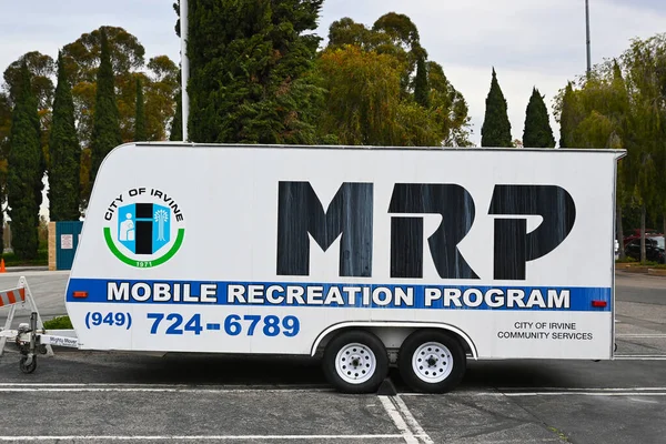 Irvine California Jan 2022 Mobile Recreation Program Trailer 프로그램 활동은 스톡 사진