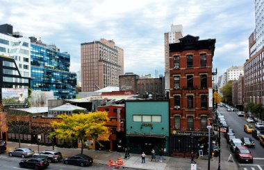 NEW YORK, NY - 05 NOV 2019: 10th Avenue in Chelsea viewed from the High Line.