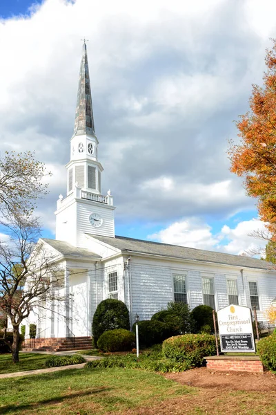 Westfield New Jersey Nov 2019 Primer Letrero Iglesia Congregacional Centro — Foto de Stock