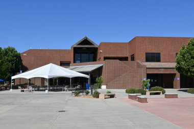 IRVINE, CALIFORNIA - 21 AUG 2022: The Student Services Center on the Campus of Irvine Valley College, IVC, part of the California Community Colleges System.