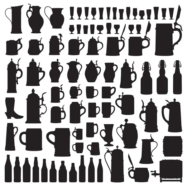 Beerware silhouettes — Stock Vector