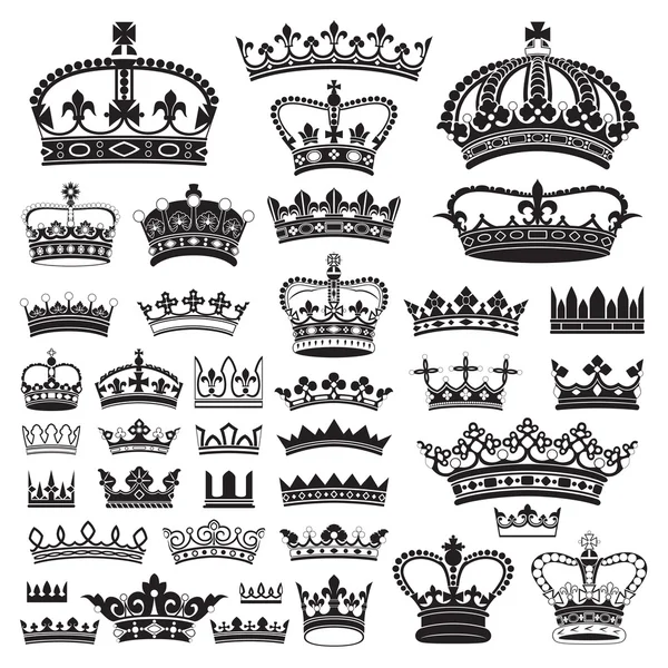 CROWNS Antique and decorative — Stock Vector