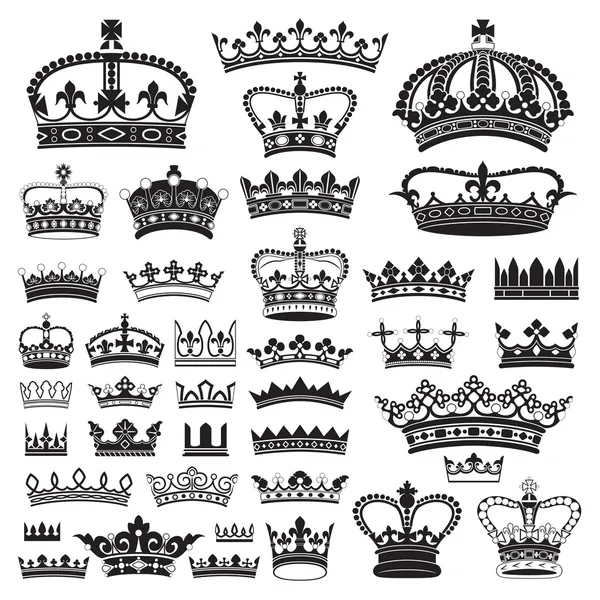 CROWNS Antiguidade e decoração — Vetor de Stock