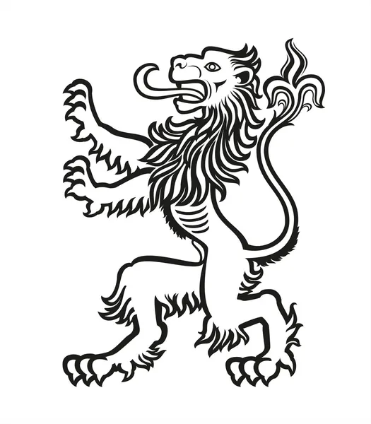 LION Araldic Stylized 01 — Vettoriale Stock