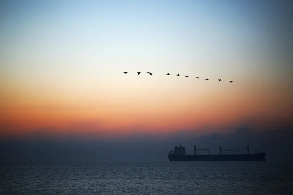 Hermoso amanecer sobre el horizonte — Foto de Stock