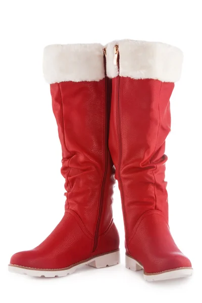 Red boots on a white — Stock Photo, Image
