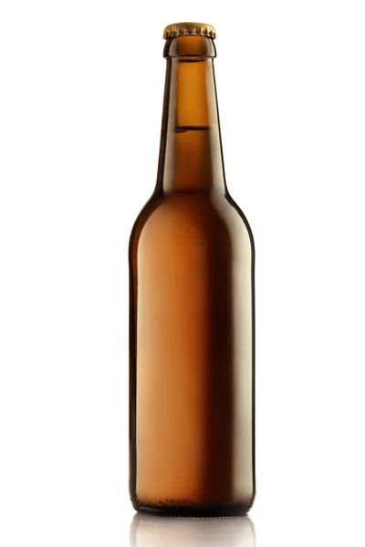 Brown bottles of beer on a white background — Stock Photo, Image