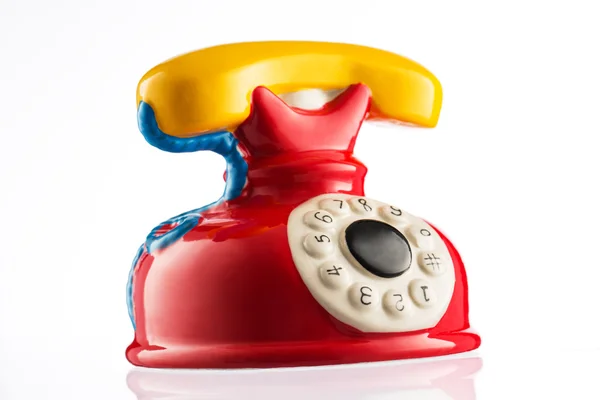Leksak telefon på isolerade vit bakgrund — Stockfoto