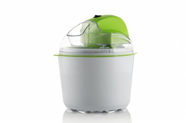 Ice cream maker makine aracı, üzerinde beyaz izole 