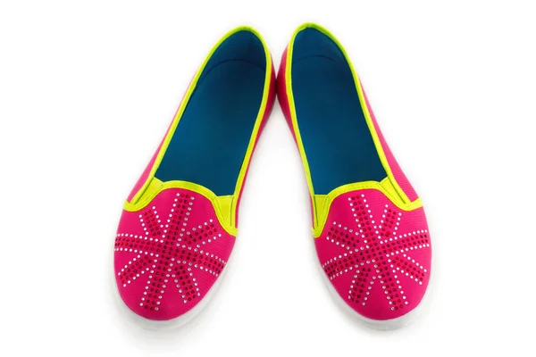 Sapatos de verão coloridos isolados em branco — Fotografia de Stock
