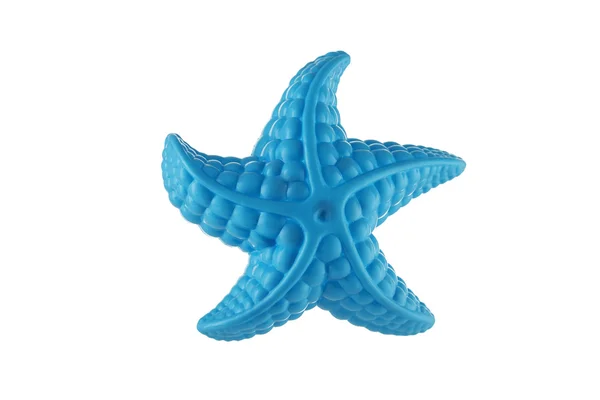 Крупный план синей морской звезды на белой — стоковое фото