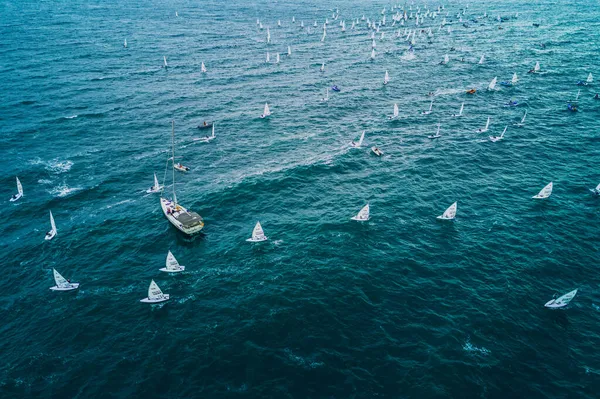 Varna Bulgaria October 2021 Sailing Regatta Open Sea Sailing Boat — Stock Photo, Image