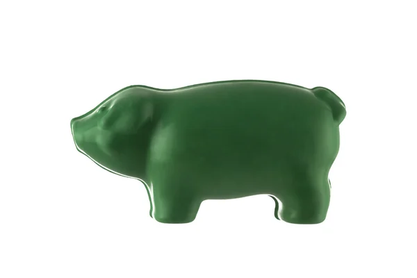 Primer plano de un cerdo verde sobre un blanco —  Fotos de Stock
