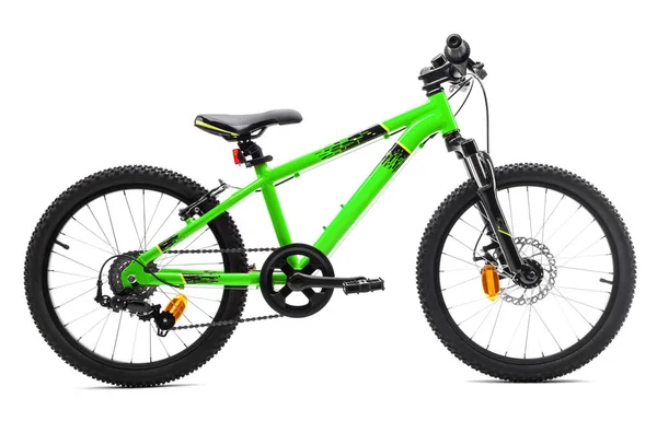 Sport Groene Mountainbike Geïsoleerd Witte Achtergrond — Stockfoto