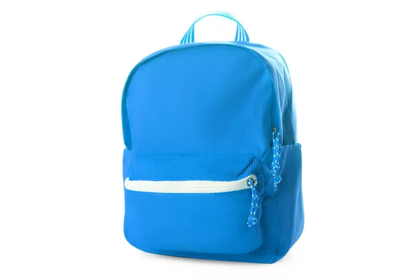 Blue School Backpack Isolated White — Stock Photo, Image